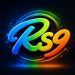 RS9 Game colorful 3D neon logo with vibrant blue, green, yellow, and orange lighting